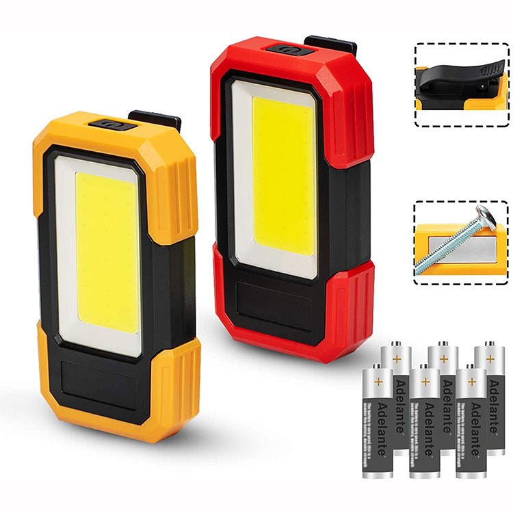 Luz de Trabalho LED Multiusos com Base Magnética e Clip, a Pilhas, 400LM COB