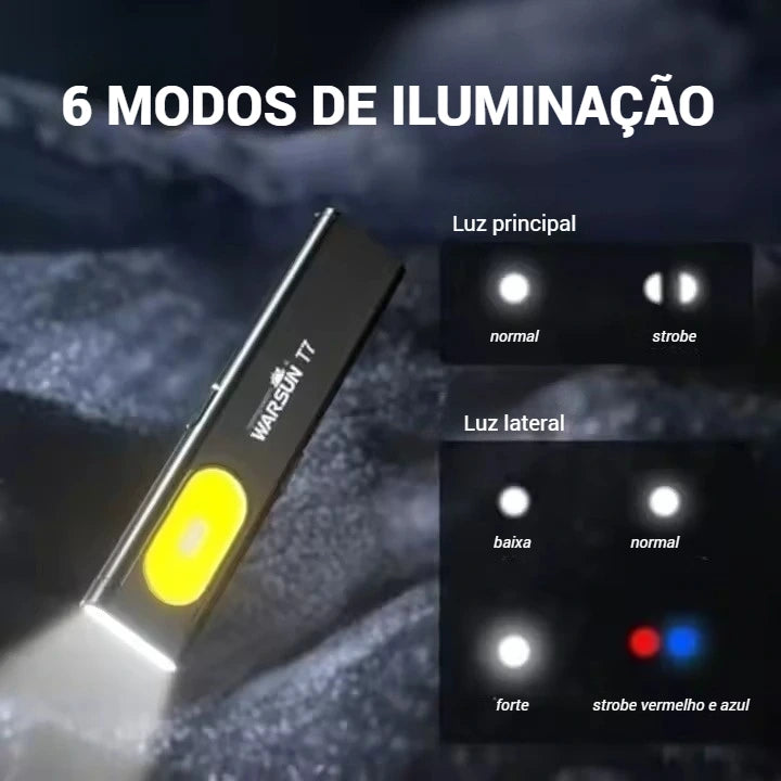 lanterna com 6 modos de ilumicaçao
