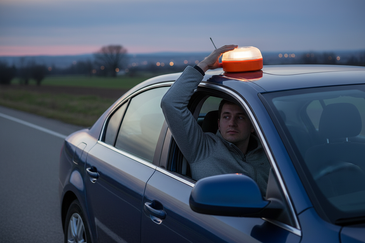 Luz de Emergência V16 para sinalização rodoviária